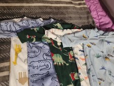 5 Piece Fleece Animal Print Footed Pajamas Unisex Baby  Toddler Dinosaur