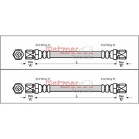 2X Metzger BremsschlÄUche Hinten Beidseitig Passend FÜR Daewoo Espero Lanos