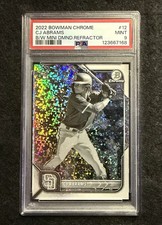 2022 Bowman Chrome - C.J. Abrams #12 B&W Mini-Diamond Refractor. /199 (RC) PSA 9