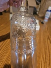 Vtg 1957 Embossed w Crown & STE PIERRE SMIRNOFF FLS 1818, 4/5 Qt. LIQUOR BOTTLE