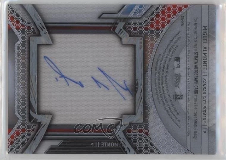 2016 Topps Strata Auto Red 1/1 Miguel Almonte #SA-MA Rookie Auto RC nd3 - Image 2 of 3