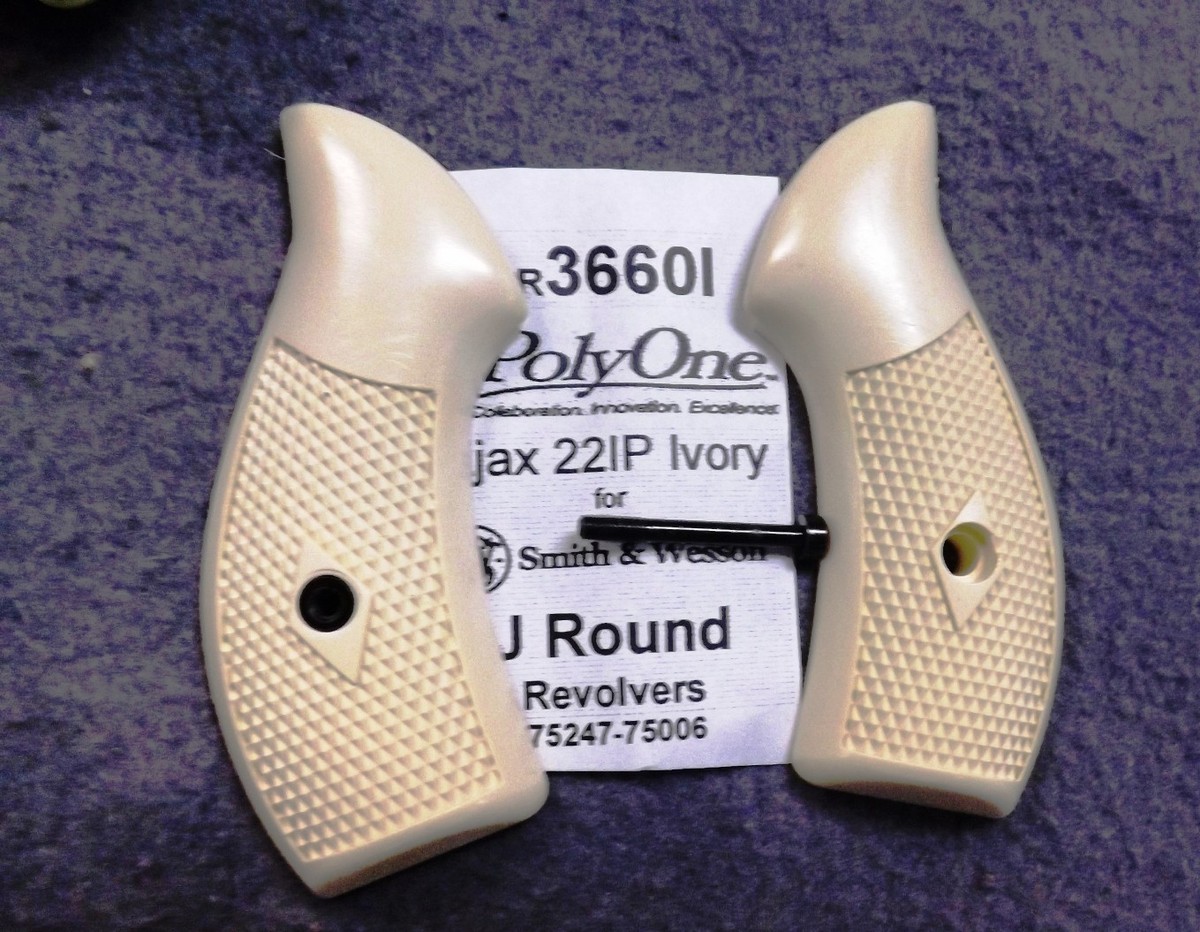 Faux Ivory Grips fit S&W J Revolvers models 36 60 642 Ajax ty