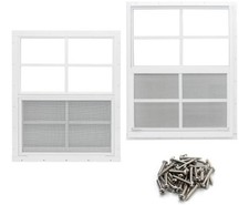 24 X 27 " Single-pane Aluminum White Flush( 2 pack) shed windows 