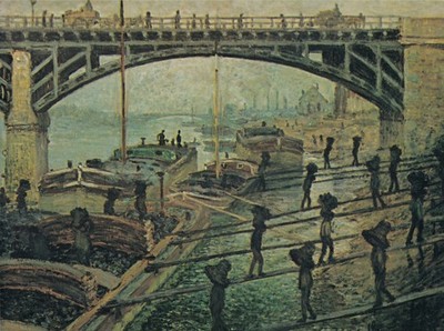 115 Claude Monet - Men unloading coal 1875 - Giclée Fine Art