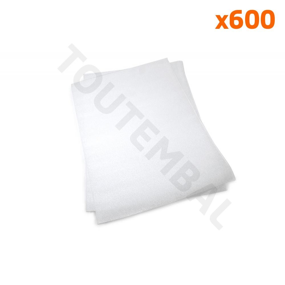 Sachet en mousse 350x500 mm antichoc en polyéthylène blanc - Lot de 600