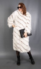 17845 NEW GORGEOUS REAL SAGA FURS BLUE FOX COAT VERY LONG PELZ BEAUTIFUL SIZE M