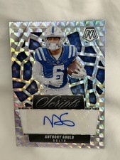 2025 Panini Mosaic Scripts Rookie Anthony Gould Colts Autographed Football Card. rookie card picture