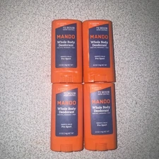 Lot of 4 MANDO Men’s Whole Body Deodorant Stick Travel Size, 0.5 oz • Pro Sport