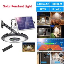 3000LM LED Solar Power Pendant Light Hanging Shed Light Motion Sensor Waterproof