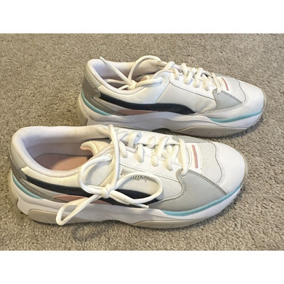 Puma Storm.Y Women Size 9 Peacock White Metallic Athletic Shoes