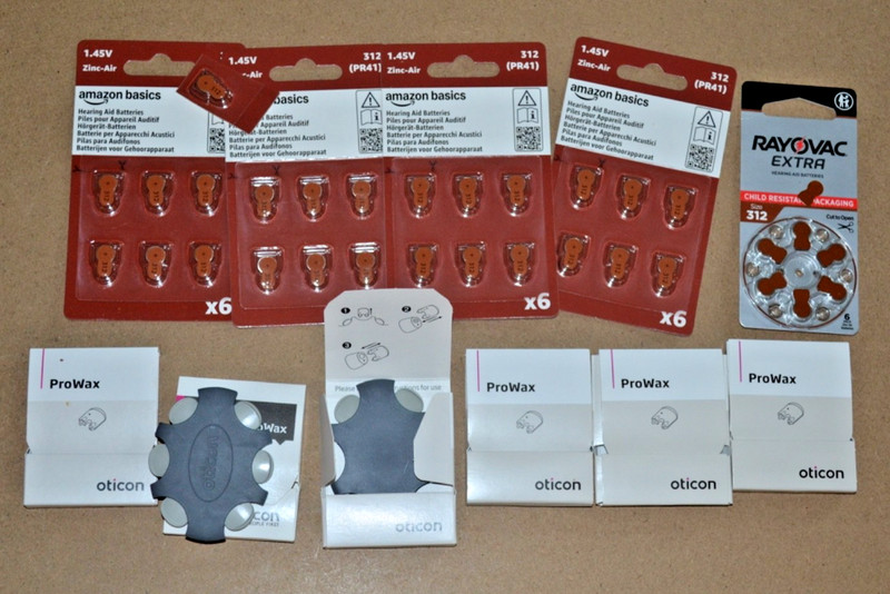 Lot of 312 Hearing Aid Batteries (31) & Pro Wax Packs  1.45V Exp 2028-30