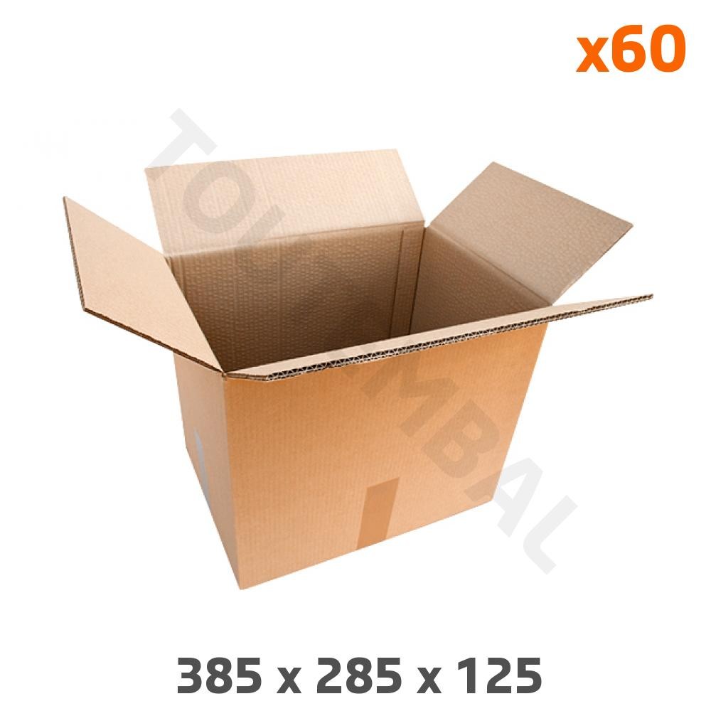 Caisse américaine double cannelure 385x285x125 mm pour carton de déménagement et colis