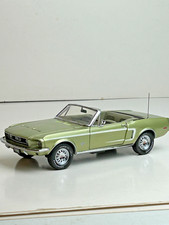 Franklin Mint 1:24 Scale Diecast 1968 Ford Mustang GT Convertible With Box, Read