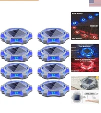 Solar Deck Lights Outdoor 2 Modes LED Driveway Markers Dock Light Waterproof