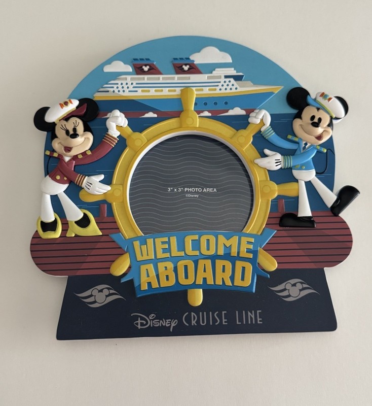 Disney Cruise Line Welcome Aboard Photo Frame Mickey Mouse Minnie Mouse DCL