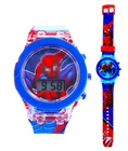 Children Watches Wrist Watch Digital Boy Child 3D Cartoon Spiderman Gift Red