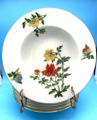 Castleton China Ma Lin 8'' Flat Rim Soup/Salad Bowls Set of Two (2)