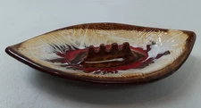 Vintage Retro California Pottery 19 Ceramic Ashtray USA Cal Style 10"x5" Brown