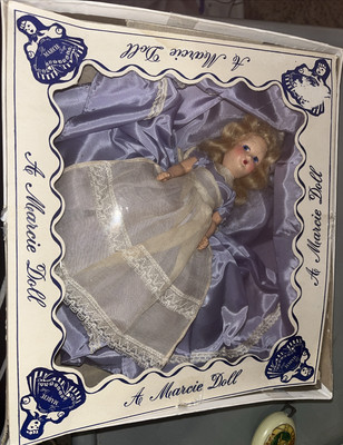 Vintage 8'' MARCIE DOLL Blonde Lilac Dress, Blue Eyes And Box