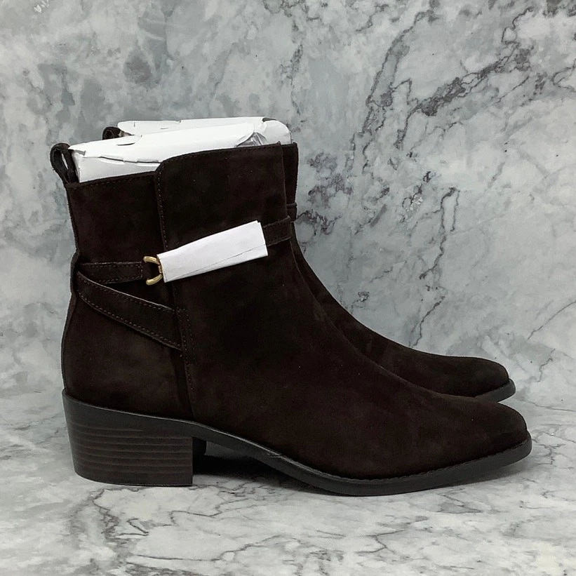 Bota Sam Edelman Feminina 9M Camurça Chocolate Brawley Western Salto Bloco L14-22 - Imagem 3 de 4