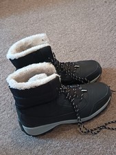 Mens Winter Snow Boots Thermal Faux Fur Lined Insulated Touch Fasten Hiking Boot