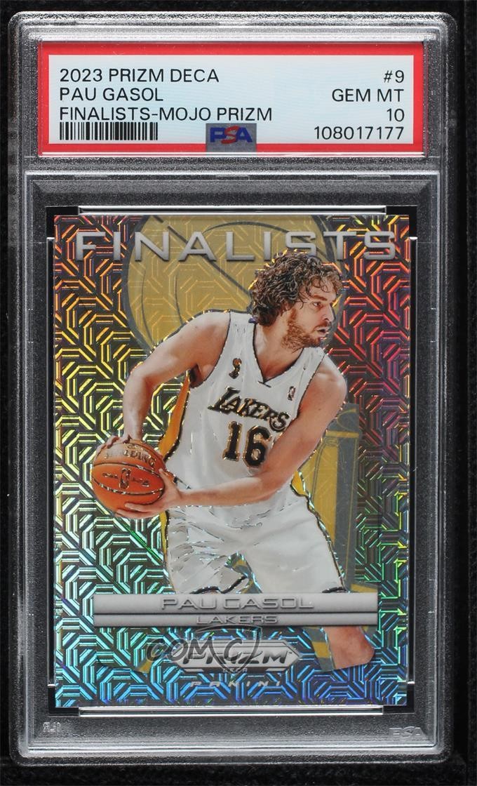 2023 Panini Prizm Deca Finalists Mojo 16/25 Pau Gasol #9 PSA 10 GEM MT HOF 0fo5