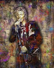 David Bowie Pop Art Poster, David Bowie Colorful Tribute 8x10in Free Shipping