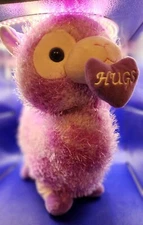 LARGE Kellytoy  Eyelash Fur - Llama Plush Stuffed Animal 16" Purple Hugs Heart