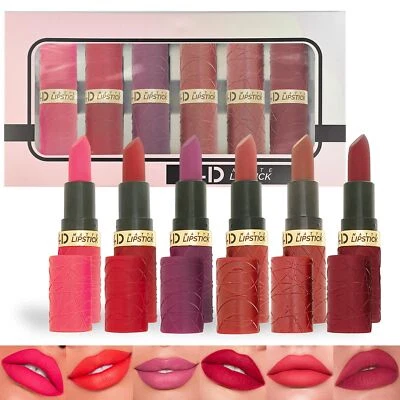 Matte Lippenstift Set 6PCS Lipstick Hochpigmentierter Lippenstifte Neon Rosa/...
