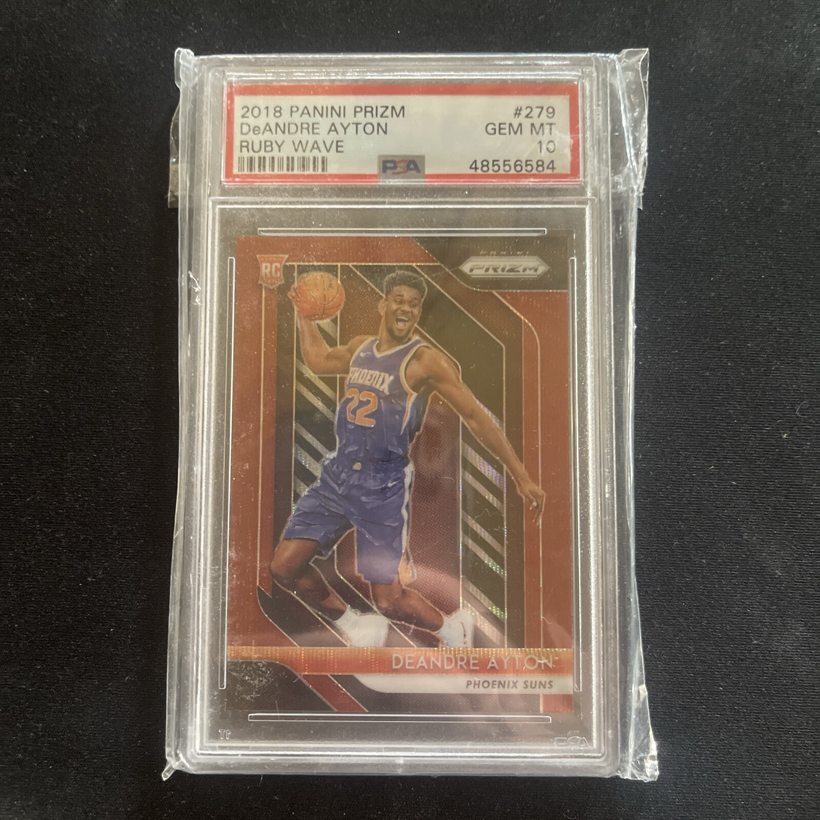 2018 prizm deandre ayton ruby wave rc psa 10 blazers