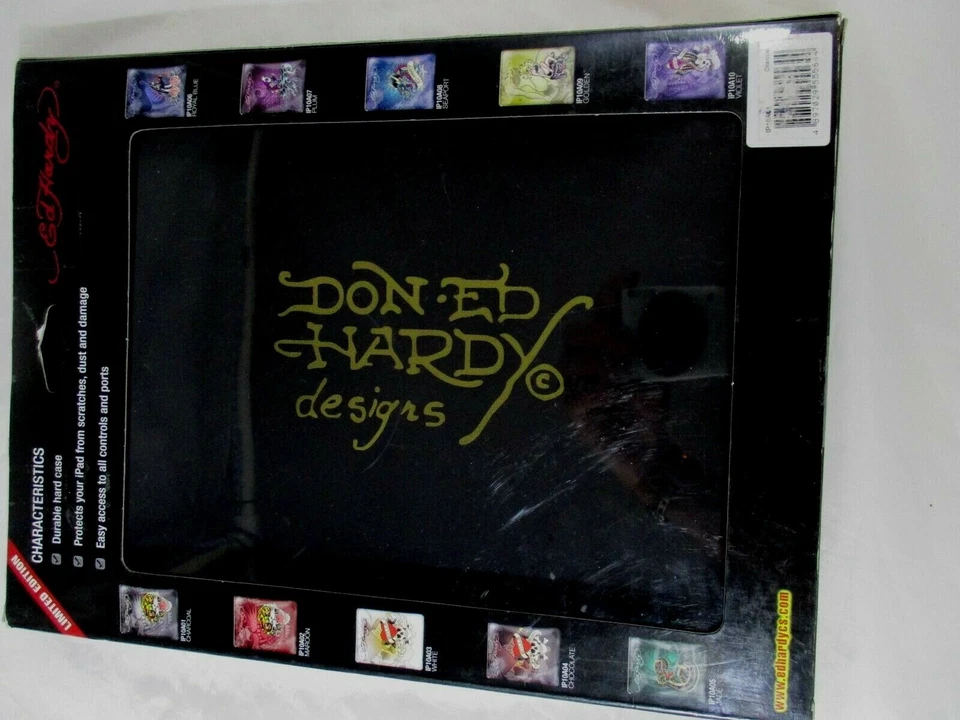 Ed Hardy IPad Cover Hard Case Limited Edition IP10A01 Charcoal Opened never used - Image 2 of 3