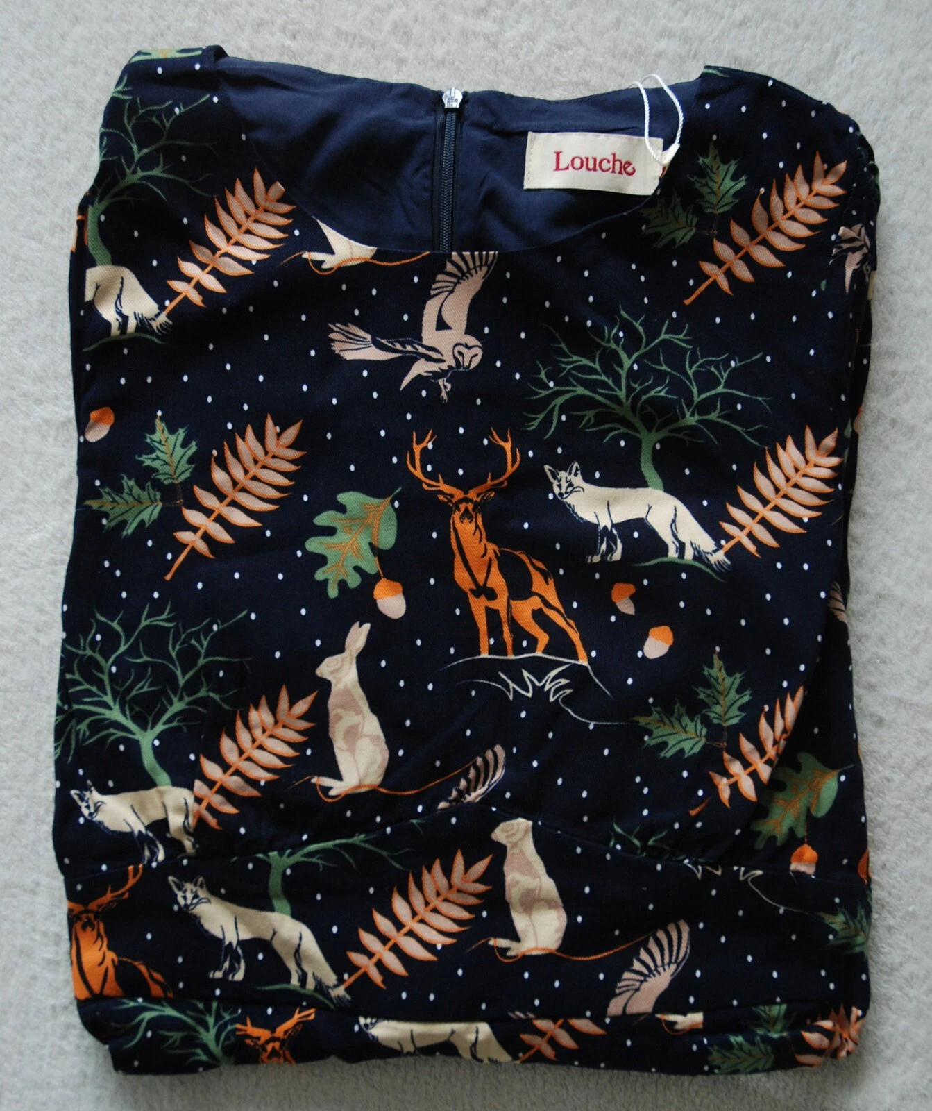 UNDERCOVER Louche Liv Secret Garden Midi Casual Dress Autumnal Winter Woodland Print UK8