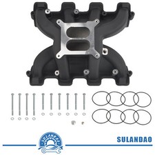 Fit Gm Ls1 Ls2 5.3l 6.0l 300-130 Aluminum Carb Intake Manifold Dual Plane Black