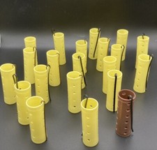 Vintage Lot Of 21 Yellow Curlers Rollers Set Nostalgic Reusable Hair Accessory