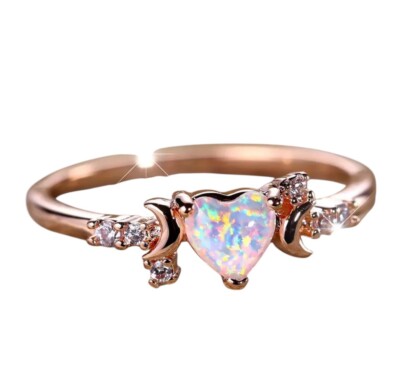 Boutique Rose Gold Simulated Mystic Opal Ring Women s Size 6  