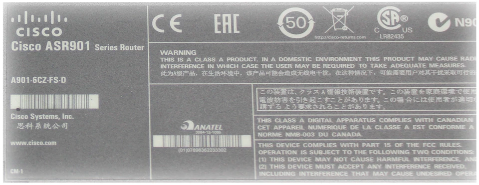 Cisco ASR 901 Series Aggregation Services Router A901-6CZ-FS-D - Image 4 of 4