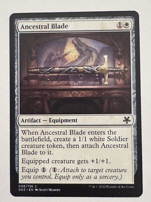 mtg game night exclusive cards Magic The Gathering Trading Card Innistrad Midnight Hunt Single Card Rare Light Up the 356 Extended Art Mana of any type can be spent to cast a spell this way Ancestral Blade [Game Night: Free-for-All]