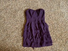 GUESS Purple Dress Sz 5 Strapless Tiered Ruffle Cocktail Dressy Chiffon