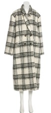 Cinq à Sept Maya Plaid Long Wool-blend Boxy Coat Size M
