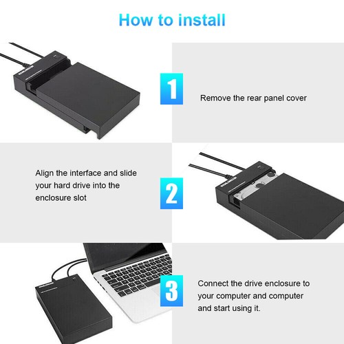 3.5" 2.5 Inch Enclosure Caddy USB 3.0 External Hard Drive Case SATA HDD/SSD AU - Picture 9 of 16