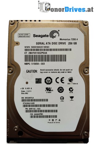 Seagate Barracuda ST9250410AS - 250 GB -SATA - 9HV142-022 - PCB 100565308 Rev.A*