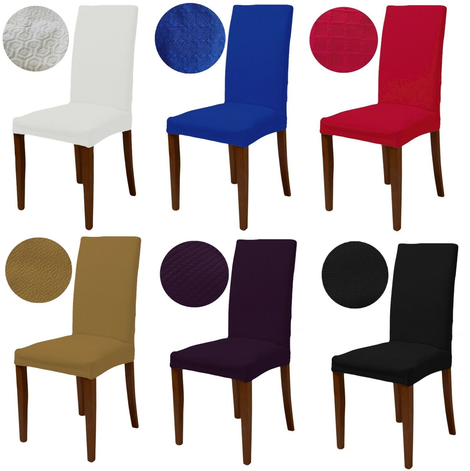 6 COPRISEDIA vesti sedia elasticizzato UNIVERSALE tinta unita + fantasie