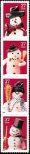 US #3676-3679 MNH 2002 Snowman