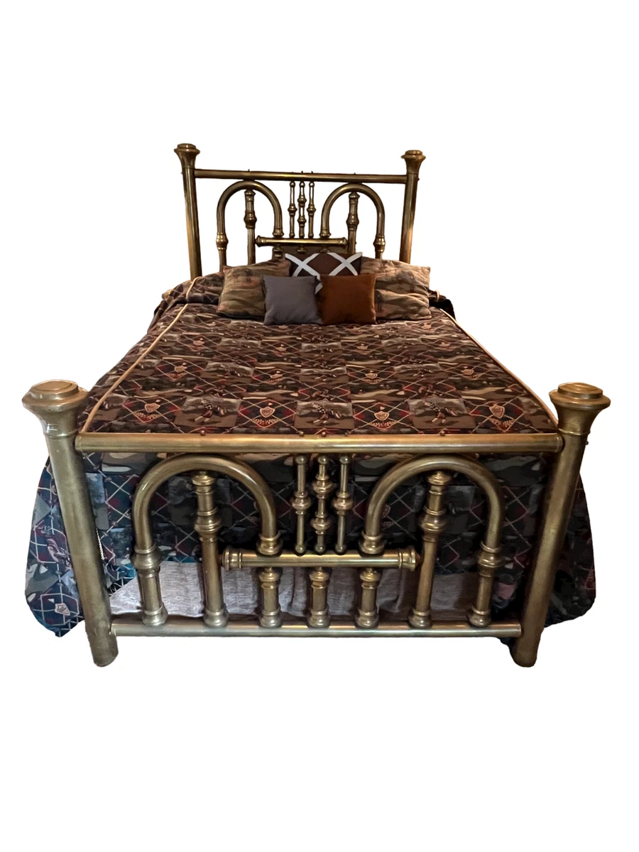 Vintage brass queen bed frame online