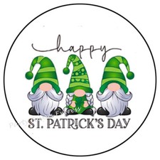 HAPPY ST PATRICK'S DAY GNOMES ENVELOPE SEALS LABELS STICKERS PARTY FAVORS