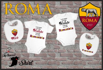 SET BODY + BAVAGLINO NEONATO ROMA PERSONALIZZATO CON NOME MASCHIO FEMMINA |  eBay