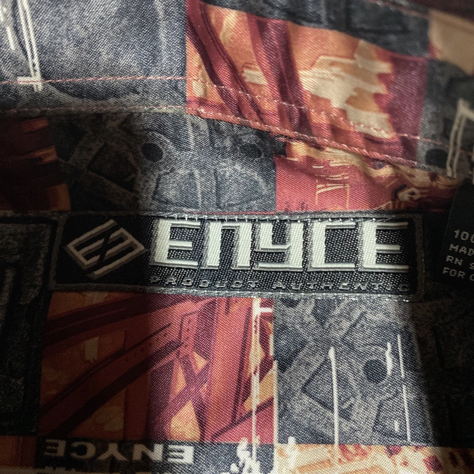 Enyce Men’s Short Sleeve Shirt M 100% Polyester Multicolor City.    H - Image 2 of 4