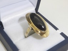 333 Gelbgold 8K Gold Ring 5,11 g Hämatit Cabochon Onyx RG 53 - 16,8 mm 7485