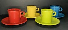 Fiestaware Rainbow Lunch Set Plates  Mugs Set Of 4 Vintage 8 Pieces - Pristine