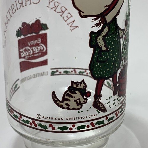 Vintage Holly Hobbie Coca-Cola Christmas Glass By American Greetings Corp - Picture 6 of 11